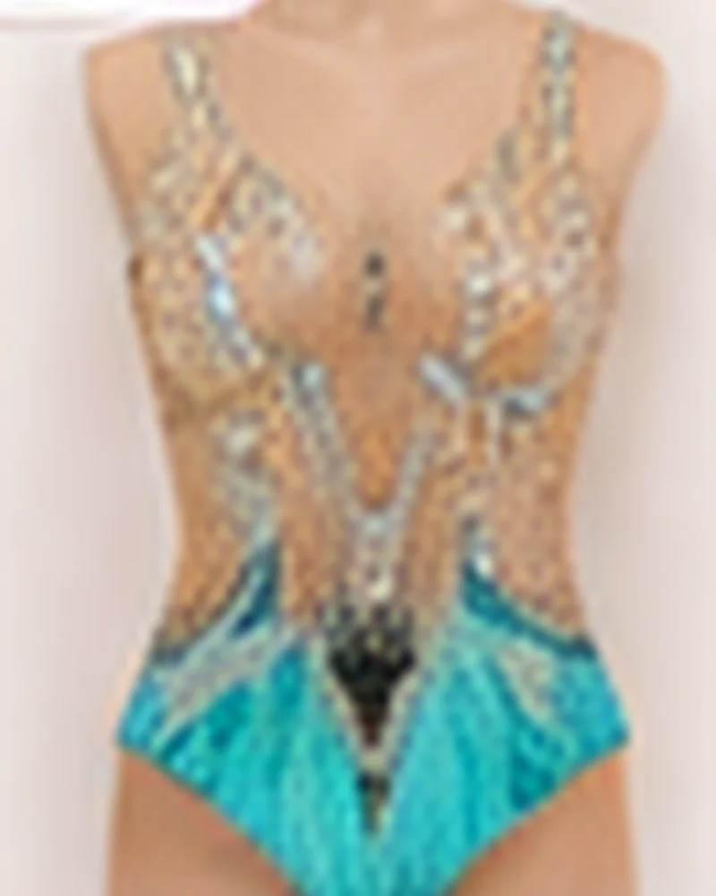 Diseño de maillot turquesa Rítmica Center